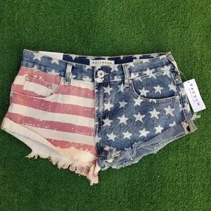 Bullhead Pacsun American flag Denim shorts